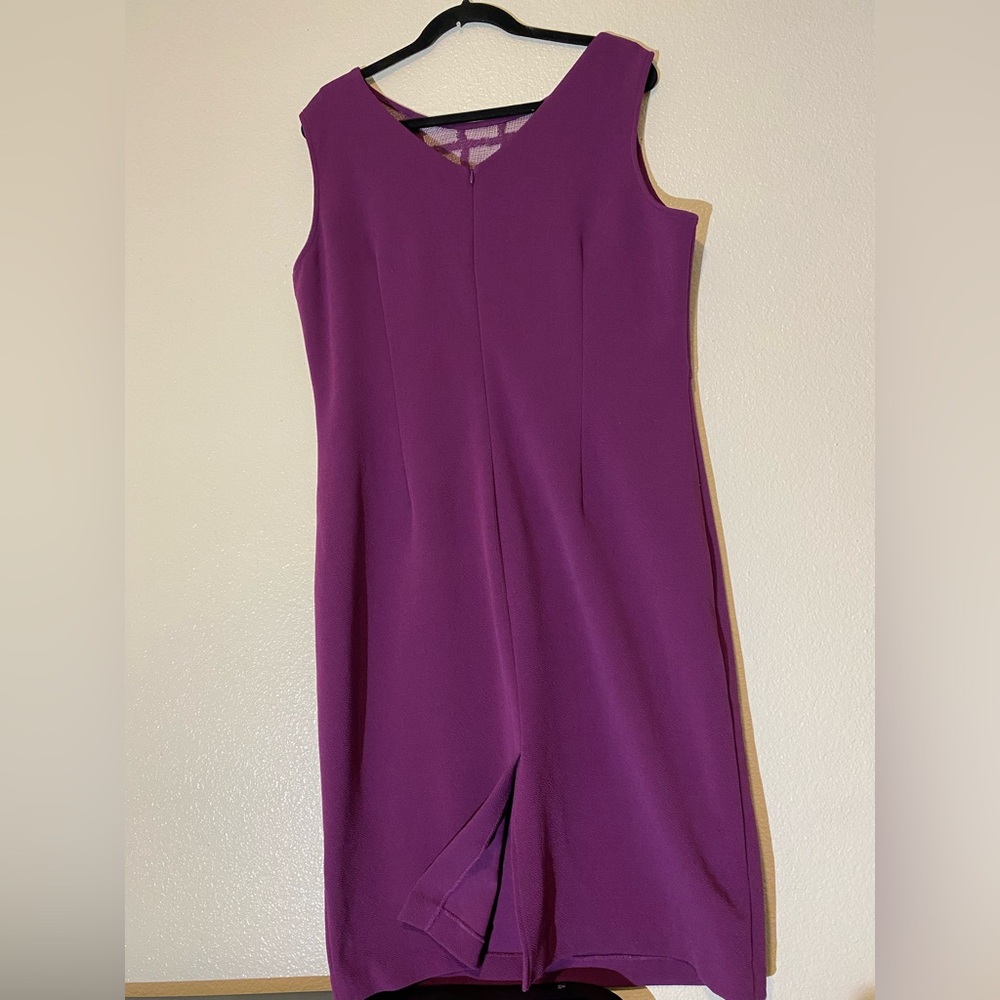 Maya Brooke Chic Sleeveless Midi Dress in Deep Purple Size 16 - Picture 4 of 11